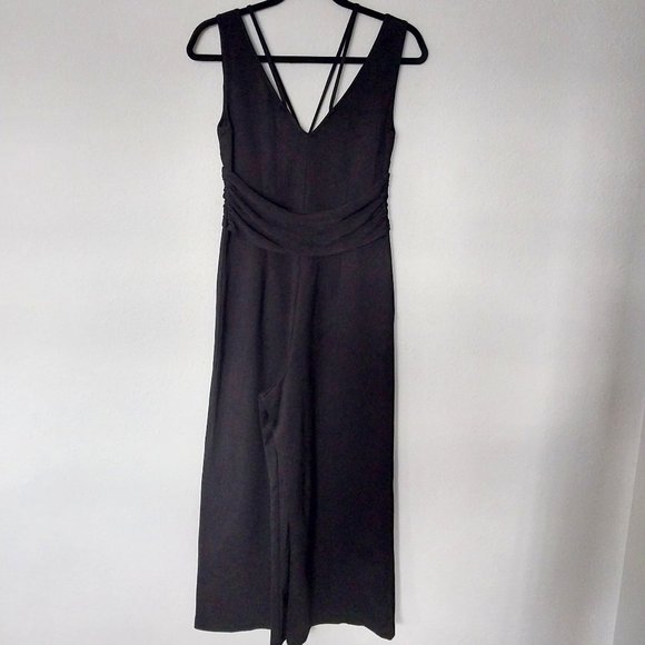Cushnie Et Ochs X Carbon 38 Black Sleeveless Wide Leg Cropped Jumpsuit